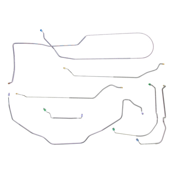 1971-72 Chevrolet Chevelle Malibu, Convertible, Power Disc Complete Brake Line Kit, 7pc, Stainless