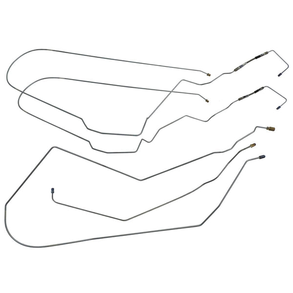 2006-07 Chevrolet Monte Carlo Four-Wheel Disc w/ABS Mid-Chassis Brake Line Kit (w/Flex) 4pc, Stainless