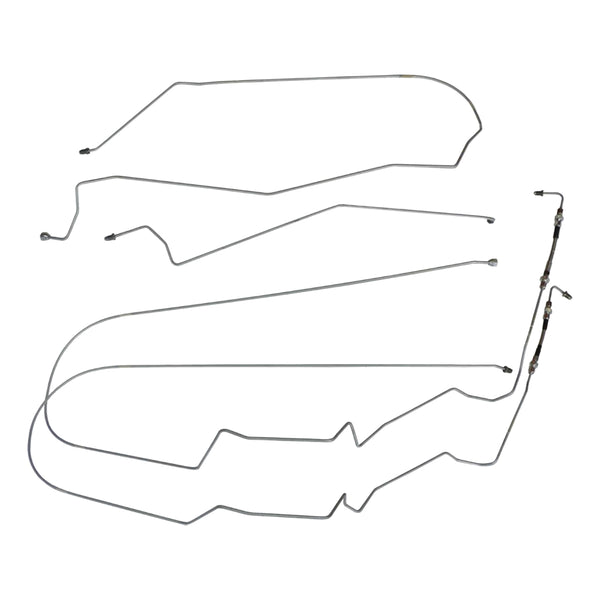 2000-07 Chevrolet Monte Carlo, Four-Wheel Disc w/ ABS, 3/16" Front to Rear Brake Line Kit (w/ Flex), 6pc, Stainless