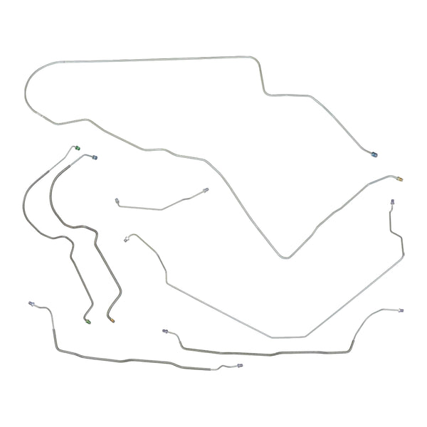 1976-77 Chevrolet Monte Carlo Complete Power Disc Brake Line Kit 7pc, Stainless