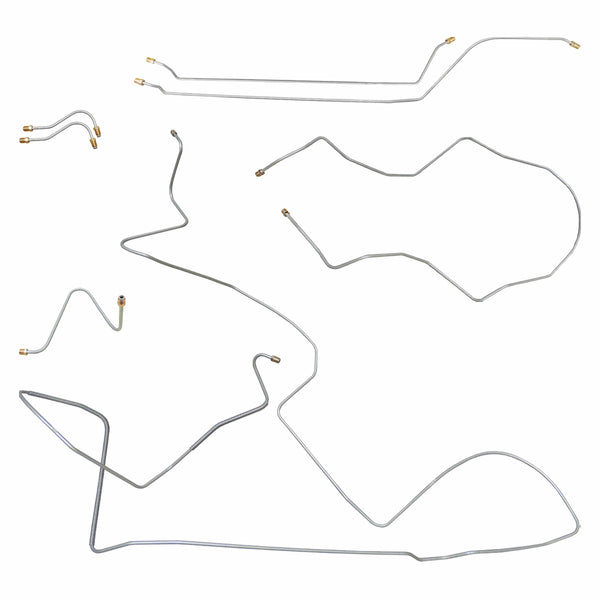 1966 Chevrolet Chevy II/Nova/SS L79 Power Drum Brake Line Kit 7pc, Stainless