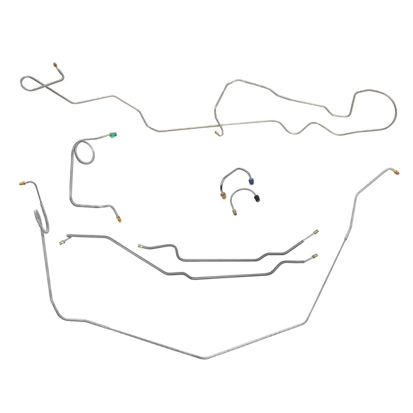 1969 Chevrolet Nova/SS w/One-Piece F to R Manual Drum Brake Line Kit 7pc, Stainless