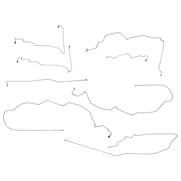 2003-06 Chrysler/Dodge Sebring/Stratus Four-Door 108" WB Front Disc/Rear Drum w/o ABS Complete Brake Line Kit 8pc, Stainless