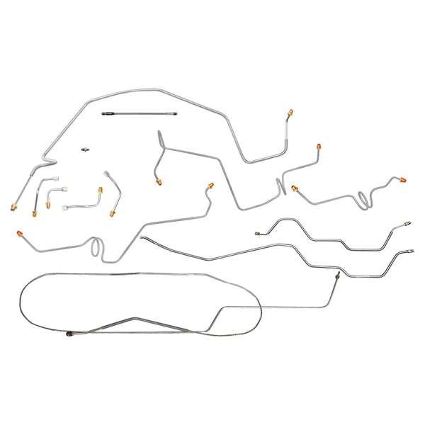 2000-05 Chevrolet/GMC S10/Sonoma 2WD Std. Cab Longbed w/Rear Drum Complete Brake Line Kit 11pc, Stainless