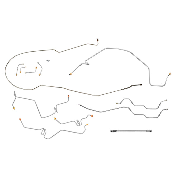 2000-05 Chevrolet/GMC S10/Sonoma 2WD Std. Cab Shortbed w/Rear Drum Complete Brake Line Kit 11pc, Stainless