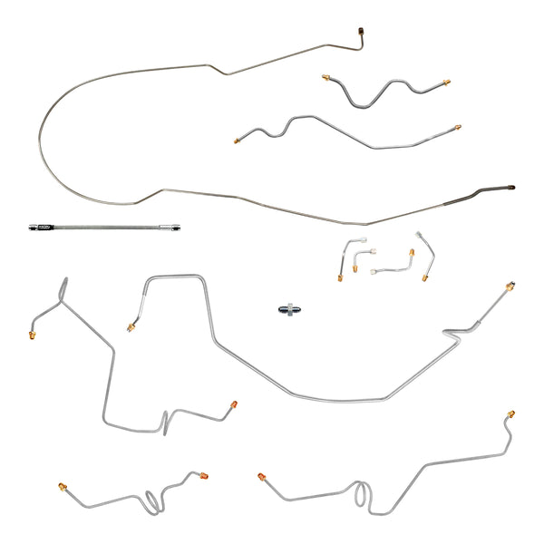 2000-05 Chevrolet/GMC S10/Sonoma 2WD Std. Cab Shortbed w/Four-Wheel Disc Complete Brake Line Kit 11pc, Stainless