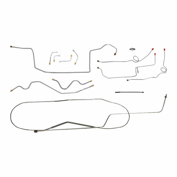 2000-05 Chevrolet/GMC S10/Sonoma 4WD Std. Cab Longbed w/Rear Drum Complete Brake Line Kit 11pc, Stainless