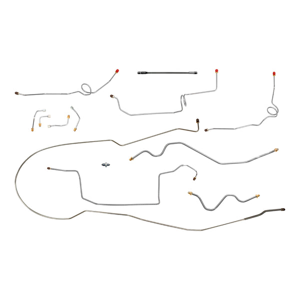 2000-05 Chevrolet/GMC S10/Sonoma 4WD Std. Cab Shortbed w/Rear Drum Complete Brake Line Kit 11pc, Stainless