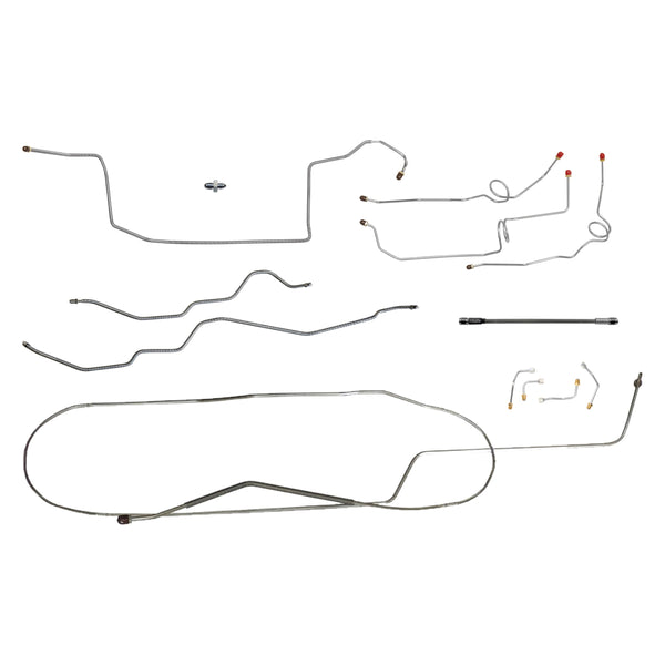 2000-05 Chevrolet/GMC S10/Sonoma 4WD Std Cab Longbed w/Four-Wheel Disc Complete Brake Line Kit 11pc, Stainless