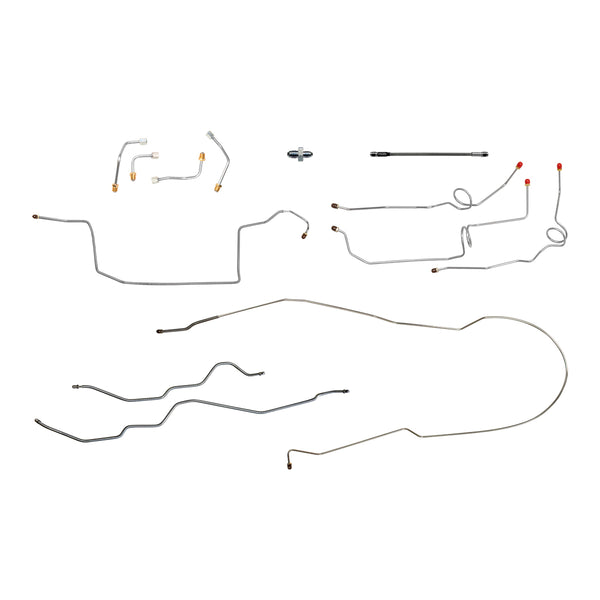 2000-05 Chevrolet/GMC S10/Sonoma 4WD Std Cab Shortbed w/Four-Wheel Disc Complete Brake Line Kit 11pc, Stainless
