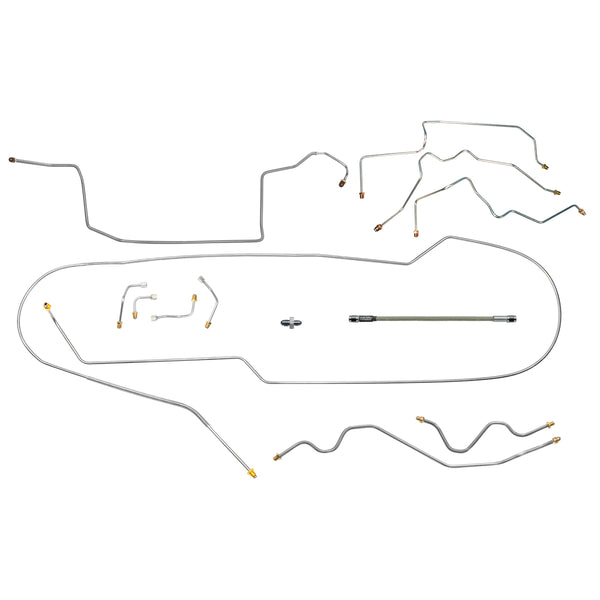 2000-05 Chevrolet GMC S10 Sonoma 4WD Ext. Cab Short Bed Four-Wheel Disc Complete Brake Line Kit 11pc, Stainless