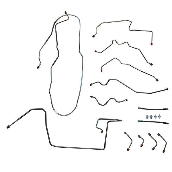 (Late) 2000-05 Chevrolet GMC Blazer Jimmy 4WD Four-Wheel Disc Complete 1/4" Brake Line Kit 11pc, Stainless