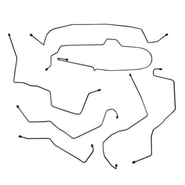 2002-09 Chevrolet GMC Trailblazer Envoy 4WD Four-Wheel Disc w/ABS Complete Brake Line Kit 7pc, Stainless