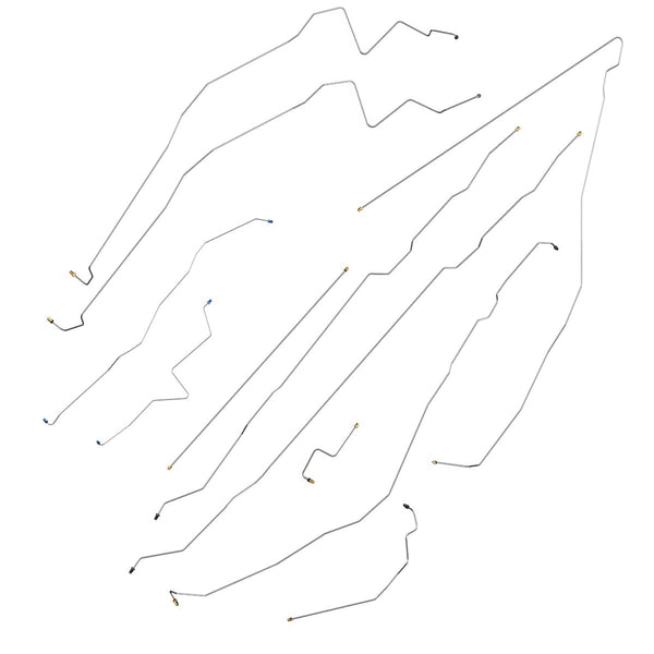 2007-08 Chevrolet GMC Truck 2500 3500 4WD Std. Cab Longbed Single Rear Wheels Brake Line Kit 7pc, Stainless