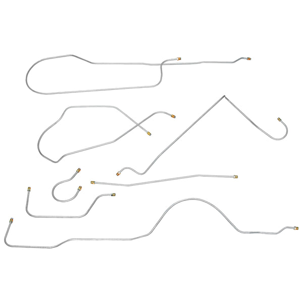 1940 Chevrolet GMC Truck 2WD 1/2-Ton Std. Cab Short Bed Manual Drum Complete Brake Line Kit 7pc, Stainless