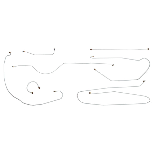 1947-49 Chevrolet/GMC Truck 2WD 1/2-Ton Shortbed 3/16" Axle Manual Brake Line Set 7pc, Stainless Steel