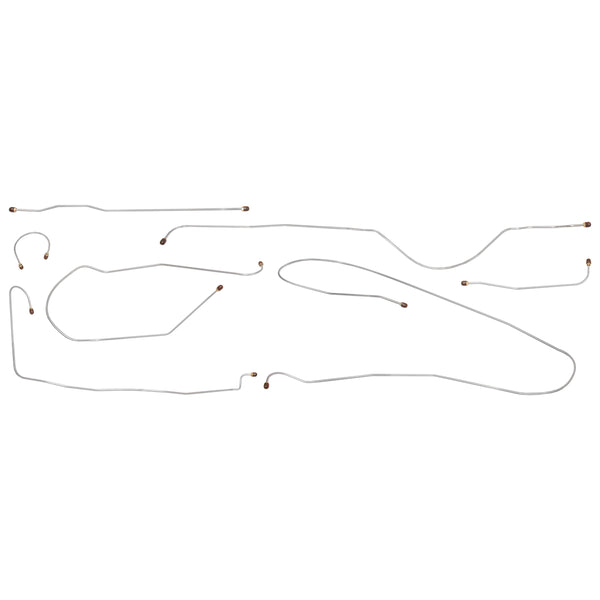 1950 Chevrolet GMC Truck 2WD 1/2-Ton Shortbed 1/4" Rear Axle Manual Drum Brake Line Kit 7pc, Stainless