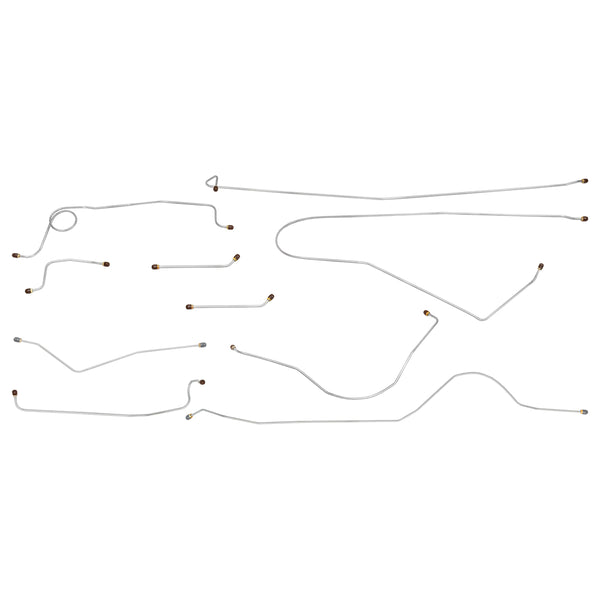 1960-62 Chevrolet GMC Truck 2wd, 4wd 1/2-Ton Std. Cab Longbed Manual Drum w/Hydraulic Clutch Brake Line Kit 10pc, Stainless