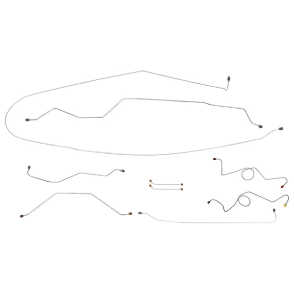 1963-64 Chevrolet/GMC Truck 2WD 1/2-Ton Std. Cab Shortbed Dual M/C Power Drum Brake Line Kit 10pc, Stainless