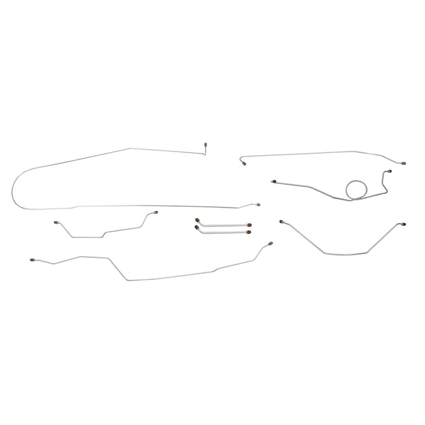 1965 Chevrolet GMC Truck 2WD 1/2-Ton Std. Cab Longbed Power Drum Complete Brake Line Kit 8pc, Stainless