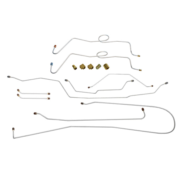 1966 Chevrolet GMC Truck Dual Master Conversion 1/2 Ton Complete Power Drum Brake Line Kit 1/2 Ton Short Bed, 10pc, Stainless