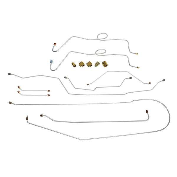 1966 Chevrolet GMC C10 Truck Dual Master Conversion Complete Power Drum Line Kit Long bed, 10pc, Stainless