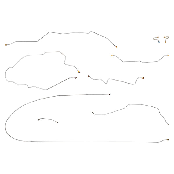 1967 Chevrolet GMC Truck 2wd Complete Manual Drum Full Brake Line Kit 9pc, 1/2 ton, Leaf Rear, Longbed, SS