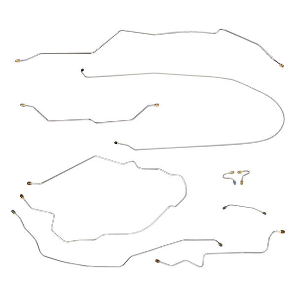 1967 Chevrolet GMC Truck 2wd Complete Manual Drum Brake Line Kit 9pc, 3/4 ton, Leaf Rear, Short Bed, Stainless