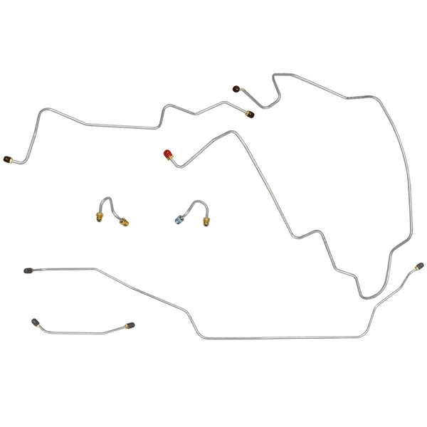 1967 Chevrolet GMC Truck 2WD 1/2, 3/4-Ton Manual Drum Front Brake Line Kit 6pc, Stainless
