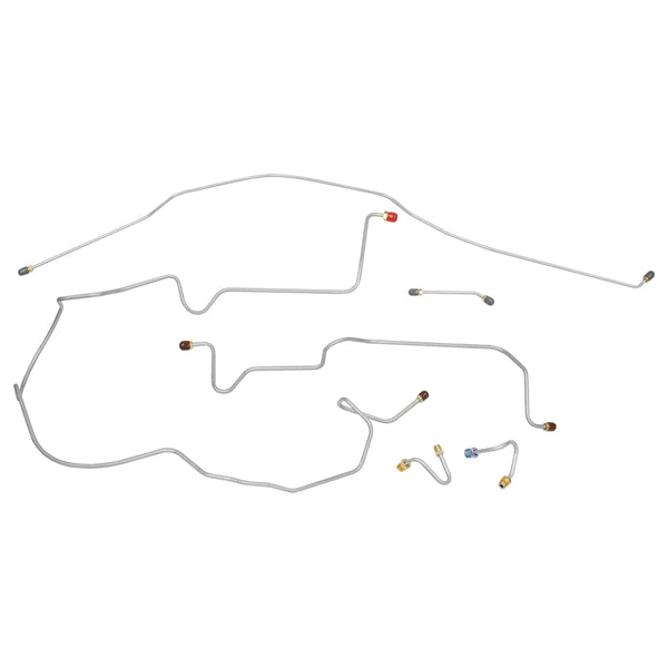 1970 Chevrolet GMC Truck 2WD 1/2, 3/4-Ton Manual Drum Front Brake Line Kit 6pc, Stainless