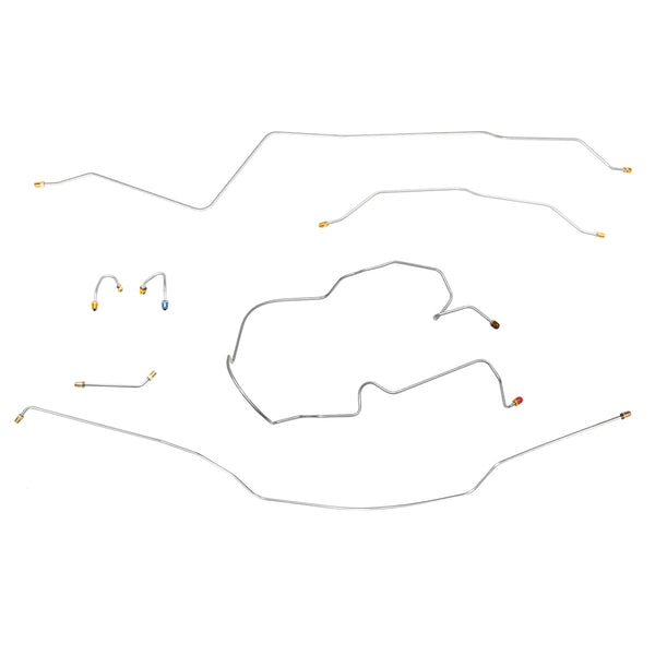 1970 Chevrolet Suburban 2wd Complete Manual Drum Brake Line Kit 9pc, 1/2 ton, SS