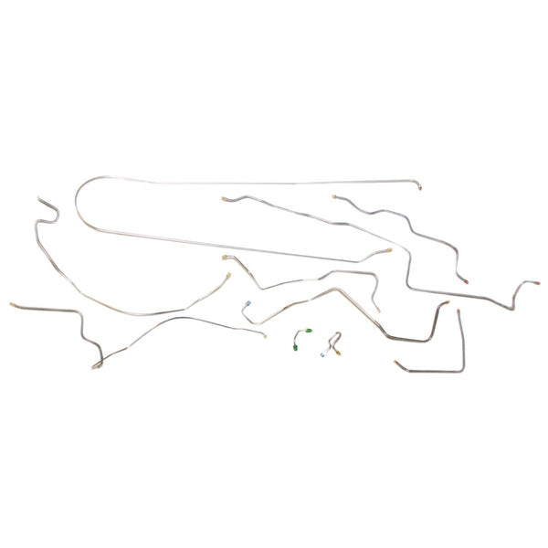 1971 Chevrolet GMC Truck 2WD 1/2 Ton Short Bed Leaf Rear Power Disc Complete Brake Line Kit 10pc, Stainless