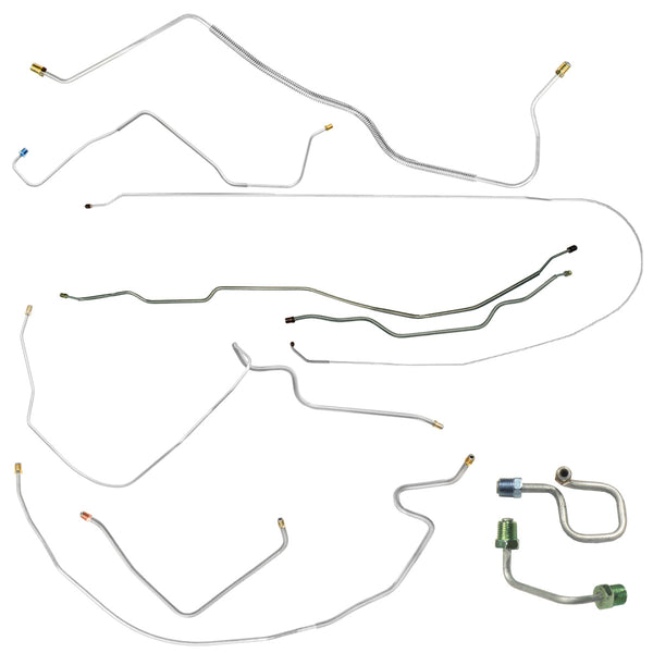 1971 Chevrolet GMC Truck 2WD 1/2-Ton Long Bed Leaf Rear Complete Power Disc Brake Line Kit 11pc Stainless