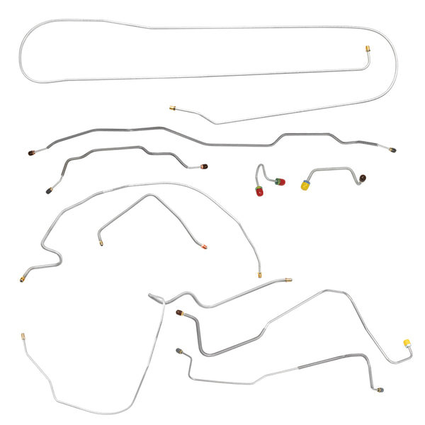 1971 Chevrolet/GMC Truck 2WD 3/4-Ton Std. Cab Longbed w/Coil Rear Manual Disc Brake Line Kit 10pc, Stainless