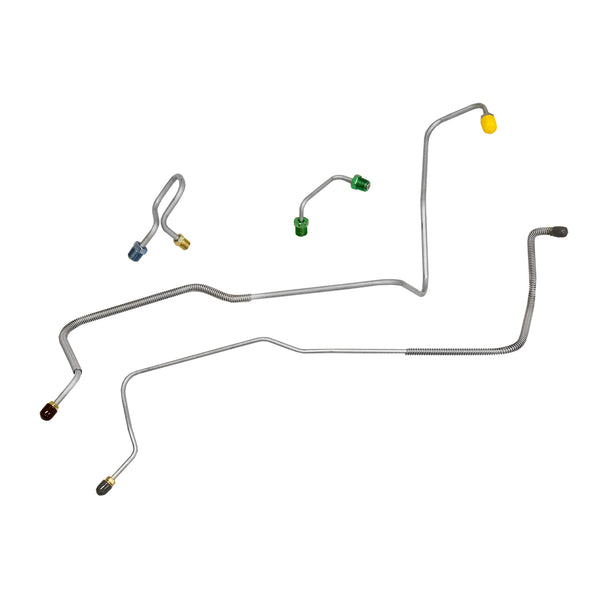 1971-72 Chevrolet GMC Truck 2wd Manual Disc Master Cylinder Line Kit 4pc, 1/2 ton, Stainless