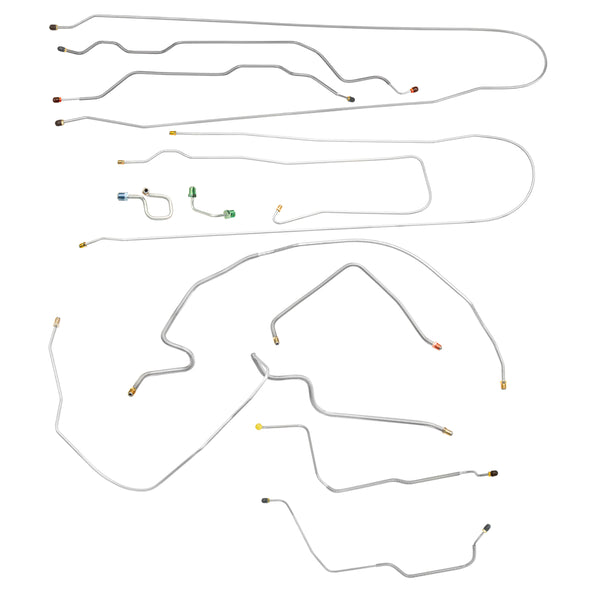 1972 Chevrolet GMC Truck 2WD 1/2-Ton Long Bed Coil Rear Power Disc Brake Line Kit 10pc, Stainless