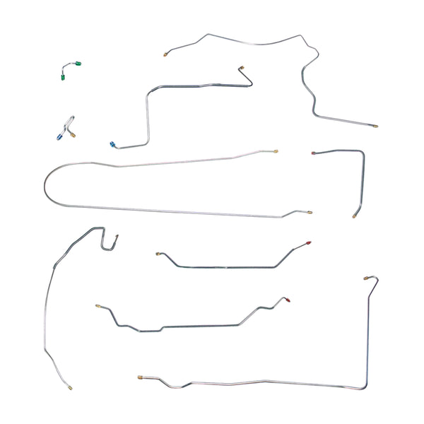 1972 Chevrolet GMC Truck 4WD 3/4-Ton Short Bed Complete Power Disc Brake Line Kit 10pc, Stainless