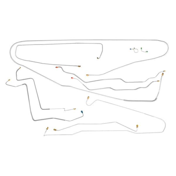 1972 Chevrolet GMC Blazer Jimmy 4WD Power Disc Brake Line Kit 10pc, Stainless
