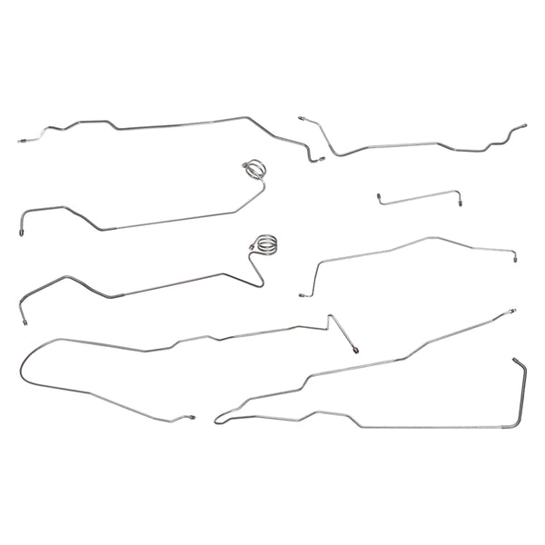 1973-80 Chevrolet Blazer GMC Jimmy 2wd Complete Manual Disc Brake Line Kit 8pc, Stainless
