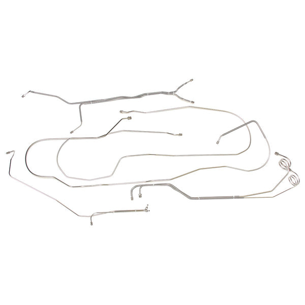 1981-87 Chevrolet GMC Truck 2WD 1/2-Ton Long Bed Power Disc Complete Brake Line Kit 8pc, Stainless