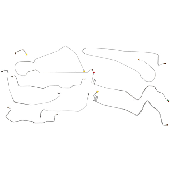 1981-92 Chevrolet GMC Truck 4WD 1-Ton Crew Cab Longbed Dually Power Disc Brake Line Kit 9pc, Stainless