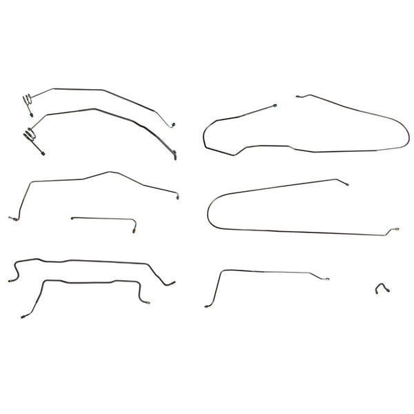1981-92 Chevrolet/GMC Truck 2WD 1-Ton Crew Cab Longbed Dually (w/o Load Valve) Power Disc Brake Line Kit 9pc, Stainless