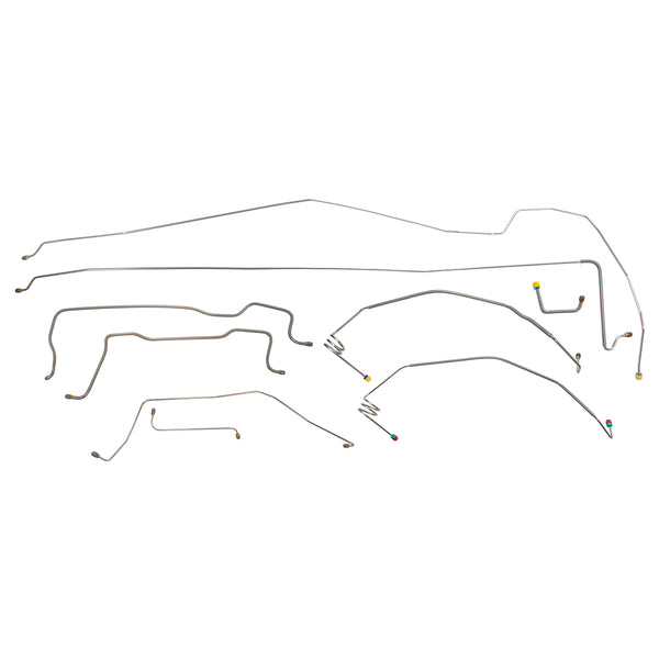 1981-92 Chevrolet/GMC Truck C30 2WD 1-Ton Regular Cab Longbed Dually w/Load Valve Power Disc Full Brake Line Set, Stainless