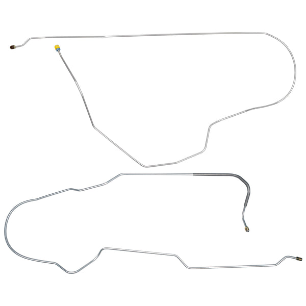 1981-1987 Chevrolet/GMC Truck 4WD 1/2, 3/4-Ton Std. Cab Shortbed 1/4" Front to Rear Brake Lines 2pc, Stainless