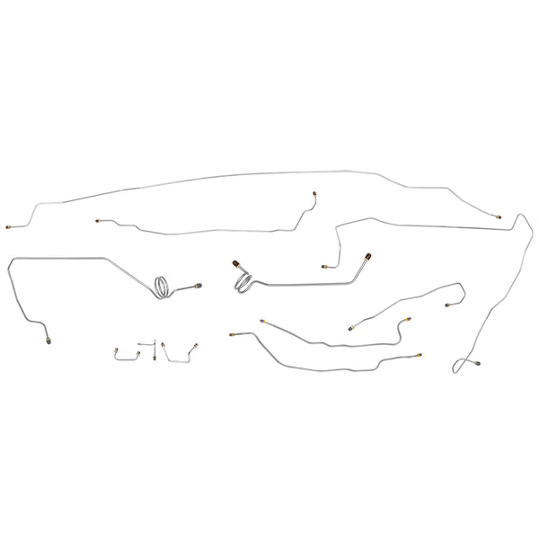 1988-89 Chevrolet GMC Truck 2WD 1/2-Ton Ext. Cab Shortbed Power Disc Complete Brake Line Kit 11pc, Stainless