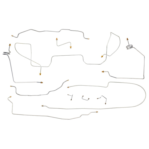 1988 Chevrolet GMC Truck 4WD 1/2-Ton Std. Cab Long Bed Power Disc Brake Line Kit 11pc, Stainless