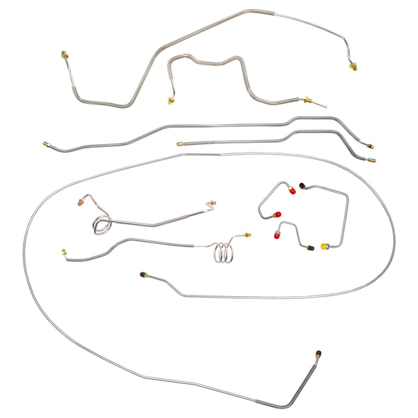 1989-93 Chevrolet/GMC S10 Blazer/Jimmy 2WD Power Disc Brake Line Kit 10pc, Stainless