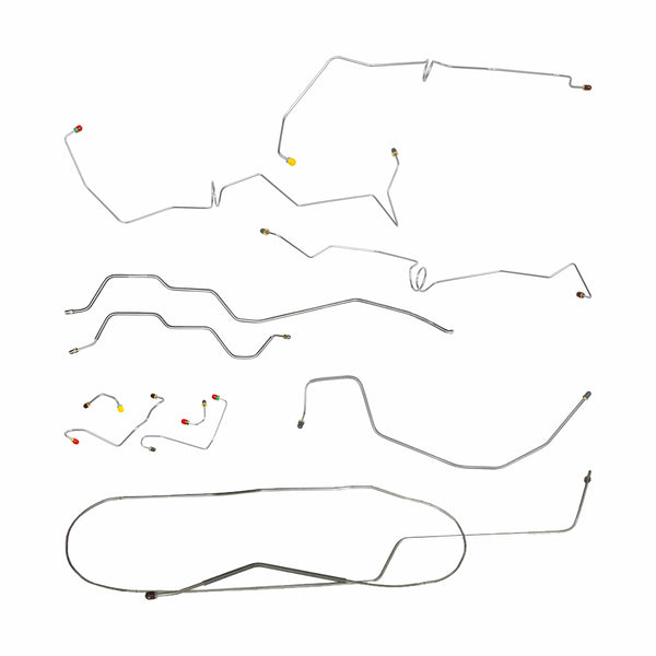 1994-Early 1996 Chevrolet/GMC S-10/Sonoma 2WD Std. Cab Longbed (Top of ABS) Power Disc Brake Line Kit 11pc, Stainless