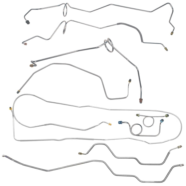 Late 1996-97 Chevrolet/GMC S-10 Blazer/Jimmy 2WD (Side of ABS) Power Disc Brake Line 9pc, Stainless