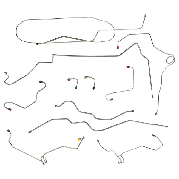 1994-Early 1996 Chevrolet GMC S10 Sonoma 4WD Std. Cab Longbed (Top of ABS) Power Disc Brake Line Kit 11pc, Stainless